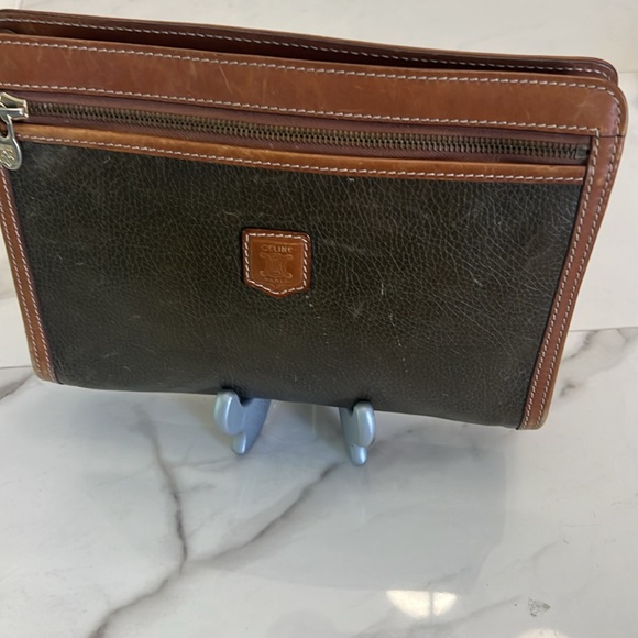 Celine Brown Leather Toiletry Bag with Gold Zipper - Picture 3 of 8